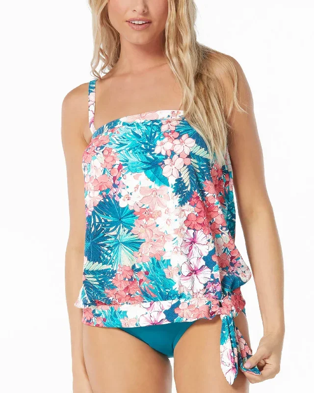 2023 Beach House Island Floral Darcy Blouson Tankini Top - H42778