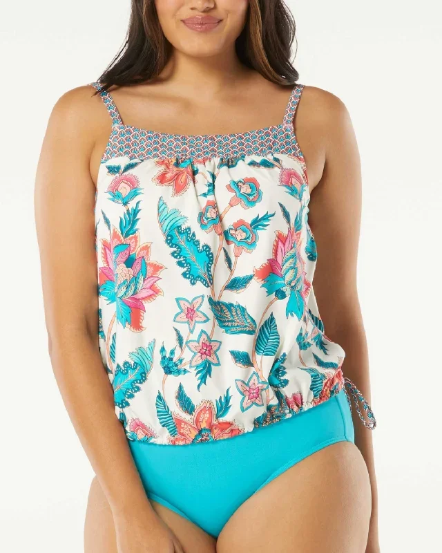 2023 Beach House Vineyard Florals Audrey Blouson Tankini Top (More colors available) - H95529