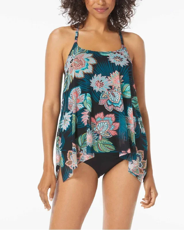 2023 Coco Reef Tropical Lotus Current Bra Sized Mesh Layer Underwire Tankini Top - U35035