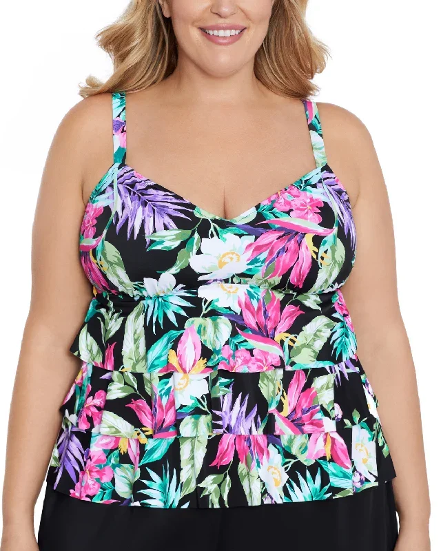 2024 Shape Solver Plus Mystic Tropic Triple Tier Tankini Top - 60201013X