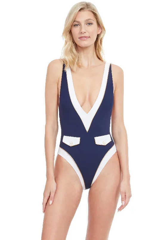 GOTTEX HIGH CLASS DEEP-V PLUNGE ONE PIECE SWIMSUIT