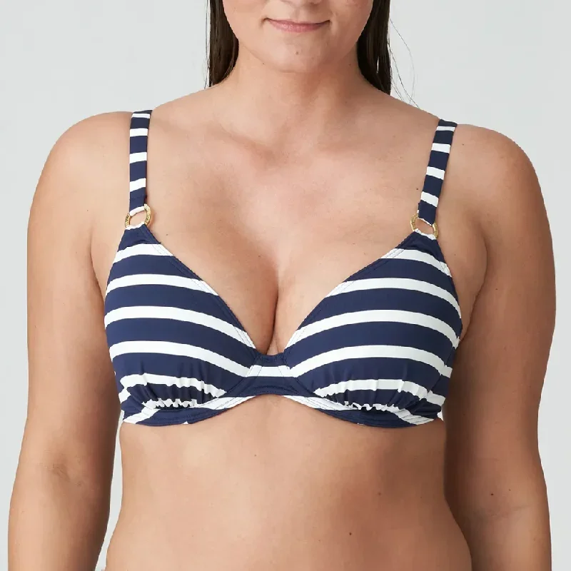 Nayarit Half Padded Plunge Bikini Top Water Blue