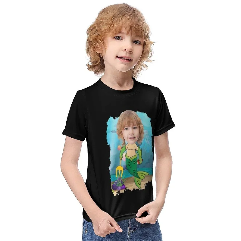 6-12y-custom-face-transform-into-a-sea-monster-cute-kids-t-shirt-for-boy-girl