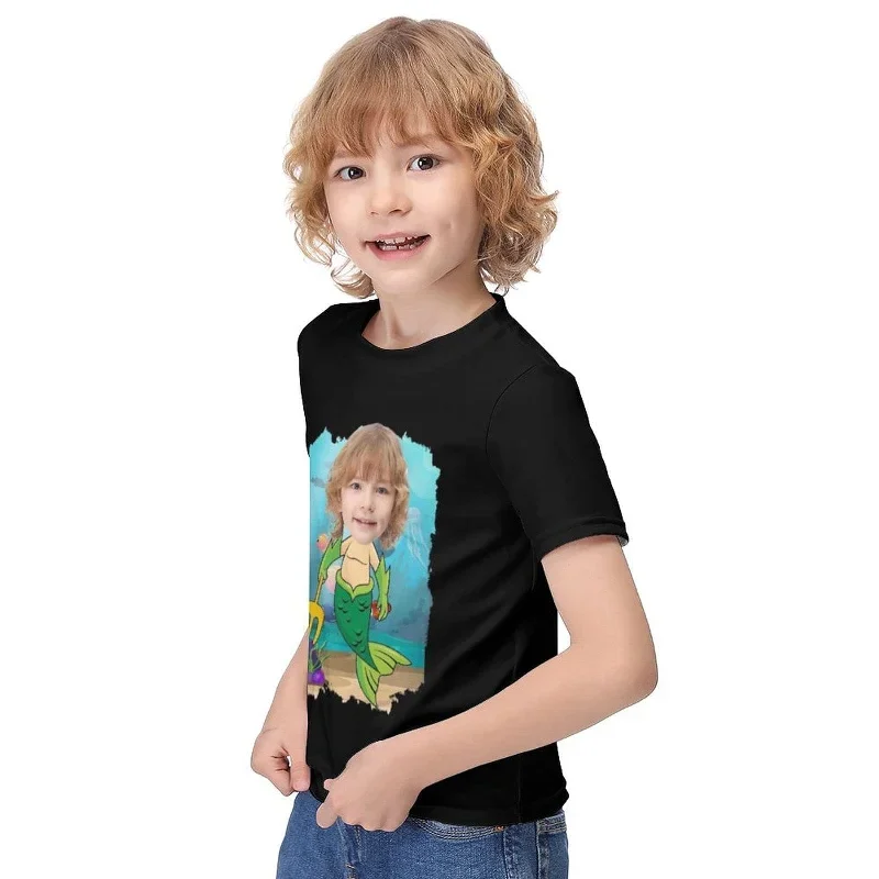 6-12y-custom-face-transform-into-a-sea-monster-cute-kids-t-shirt-for-boy-girl