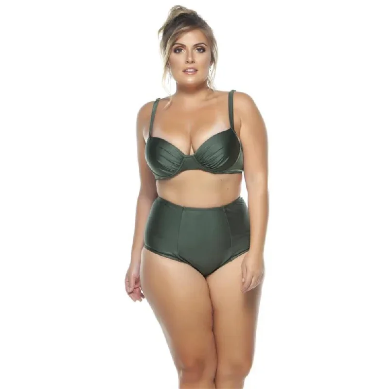 ADJUSTABLE DRAPED BIKINI TOP WITH PADDED CUPS