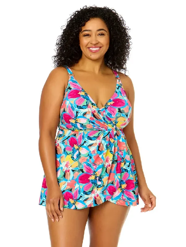 Anne Cole Surplice Plus Swim Dress