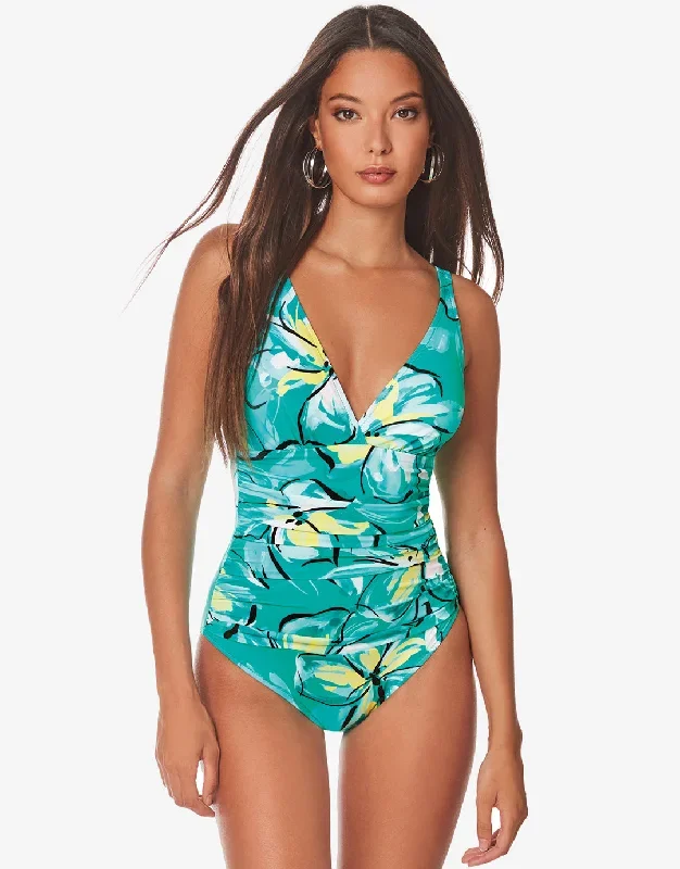 Bali Gathered Front Swimsuit - Green