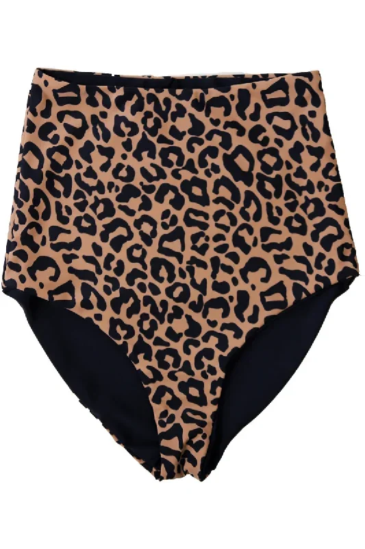 Bali Reversible Bottoms | Black & Leopard Print