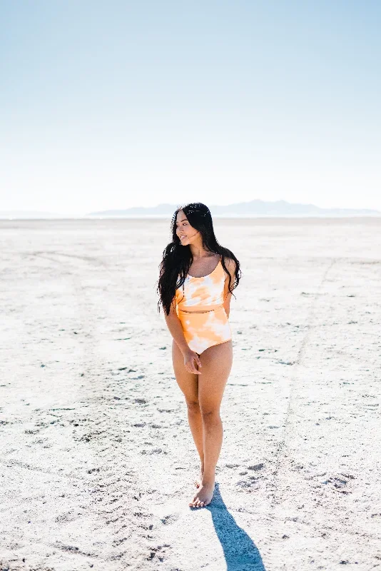 Bali Reversible Bottoms | Neon Orange & Tie Dye Orange