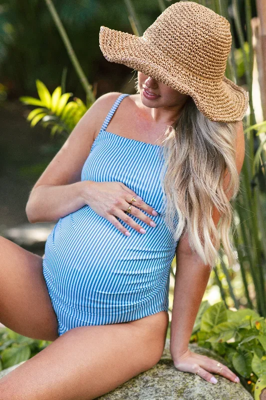 blue-striped-one-piece-maternity-swimsuit