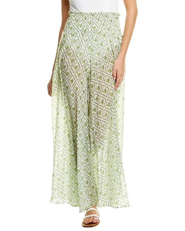 Caroline Constas Smocked Wide Leg Pant