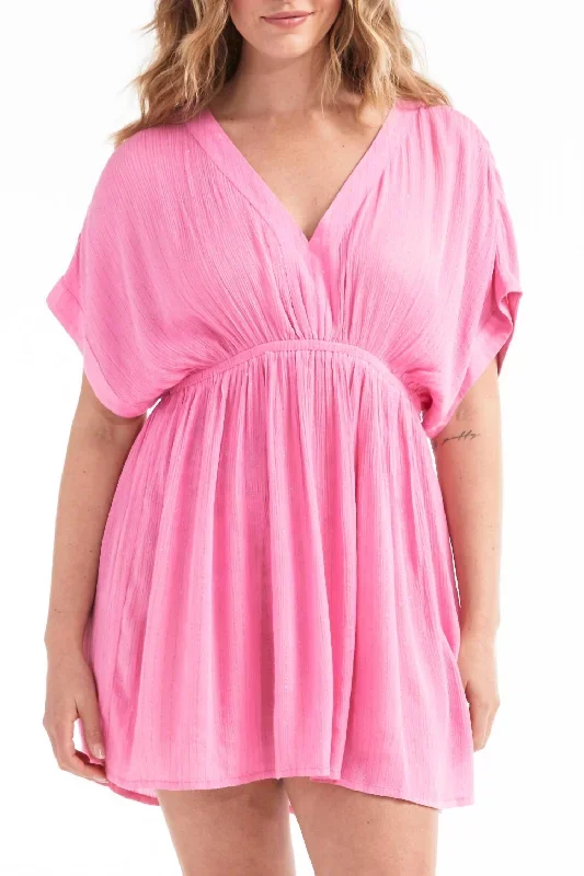 Catherine Cover Up Dress In Sea Pink