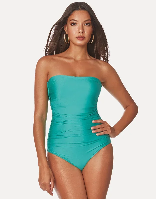 Ceylan Bandeau Swimsuit - Aqua