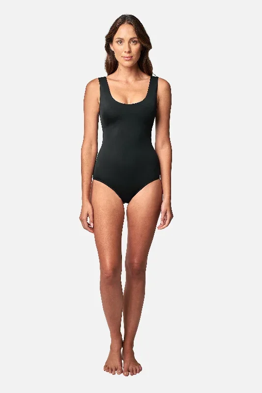 Classic Scoop Neck One Piece BLACK