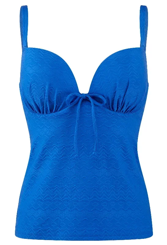 Matilda Cobalt Blue Plunge Tankini Top - Cleo Swim