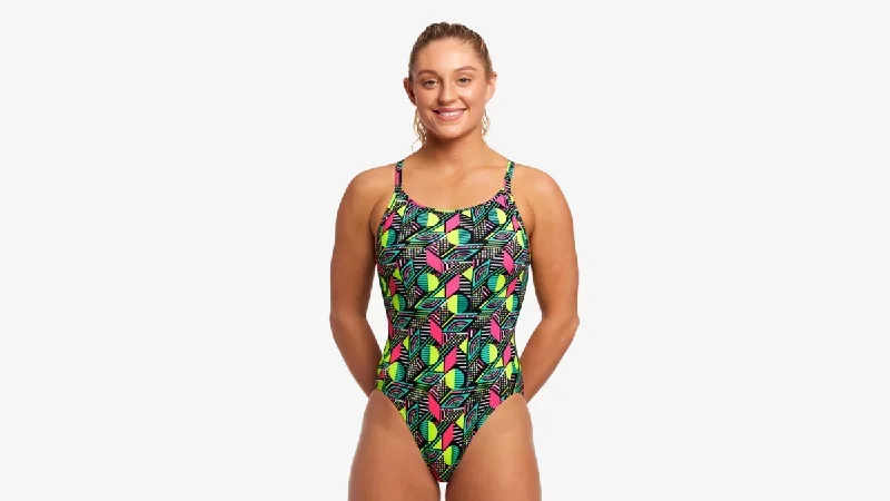 FUNKITA - Ladies Diamond Back One Piece Dot Matrix