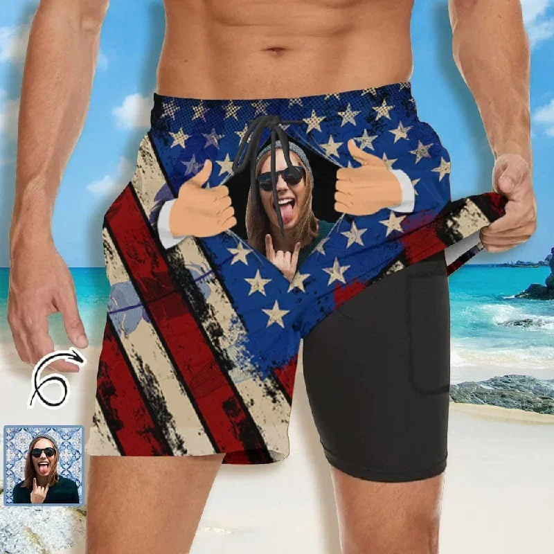 custom-face-american-flag-womens-tankini-sets-mens-beach-shorts