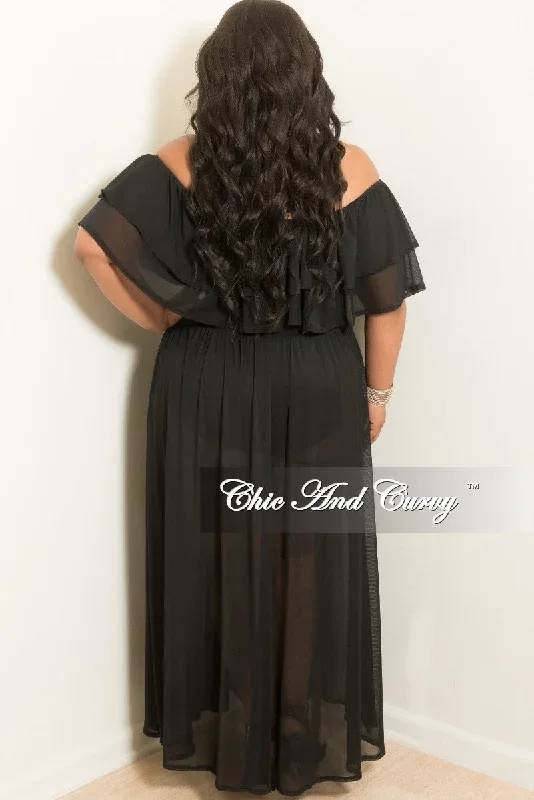 final-sale-plus-size-ruffle-off-the-shoulder-mesh-bodysuit-dress-in-black