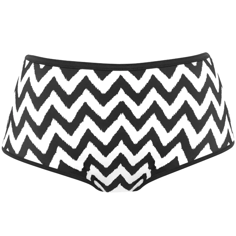 Making Waves High Waist Swim Brief Black White - Freya Swim