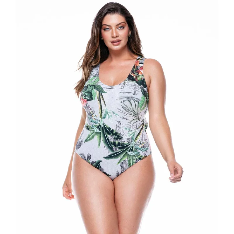 G-STRING CUPPED BODYSUIT IN BOTANICAL GARDEN PRINT