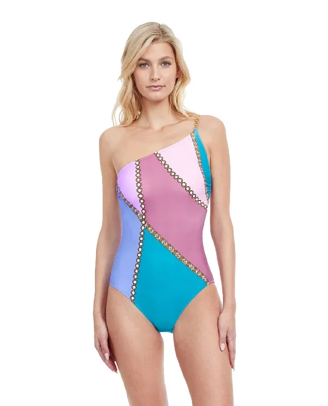 Gottex Modern Shades One Shoulder One Piece Swimsuit