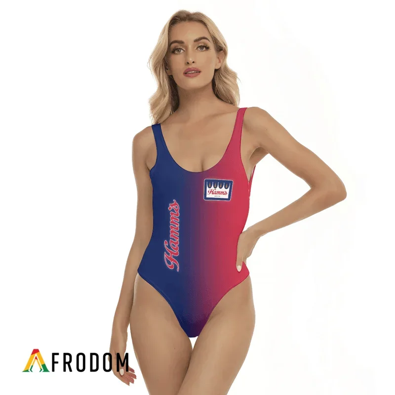 Gradient Hamm's Beer One-piece Swimsuit