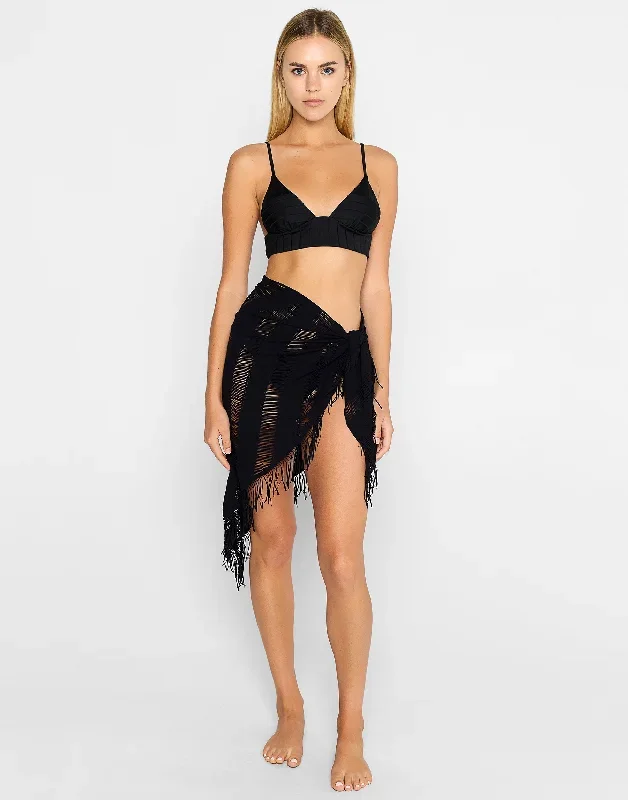 Haute Summer Long Pareo - Black