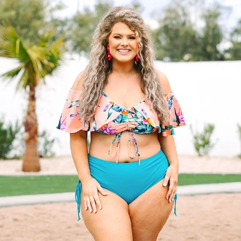 Let's Find Paradise Swim Top, Teal