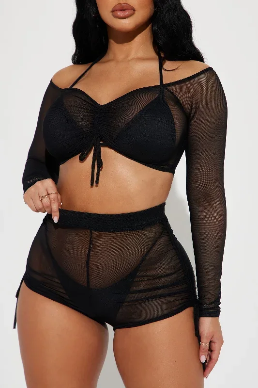 oasis-babe-ruched-mesh-cover-up-set-black