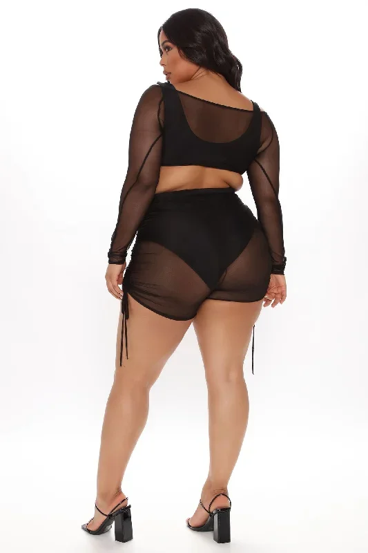 oasis-babe-ruched-mesh-cover-up-set-black