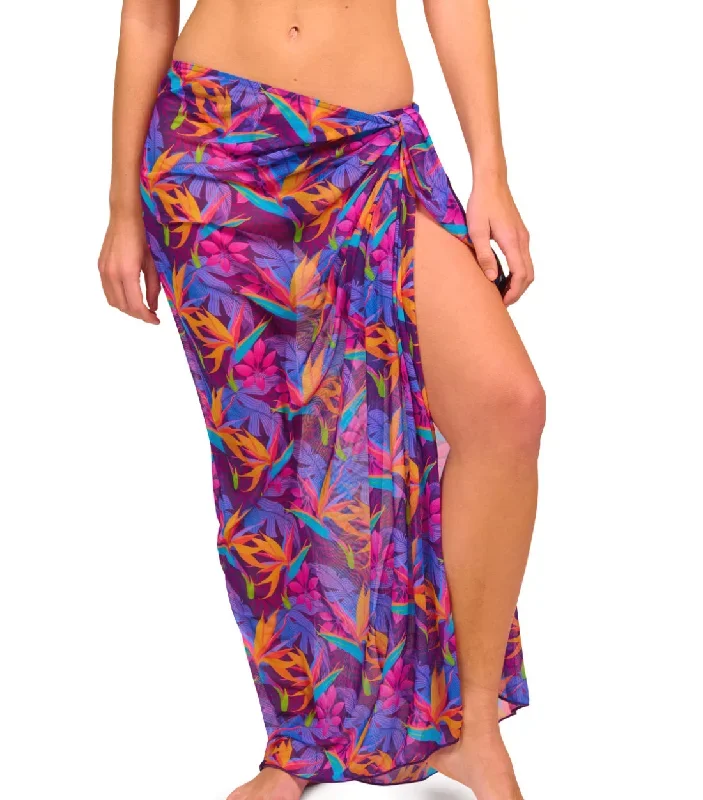 Paradise Purple Tan Through Beach Sarong