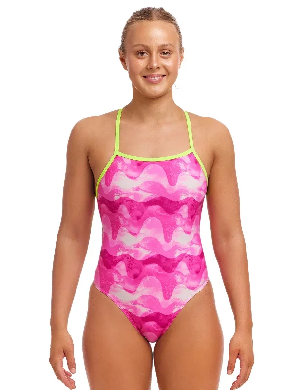 Pink Caps Tie Me Tight Swimsuit - Pink