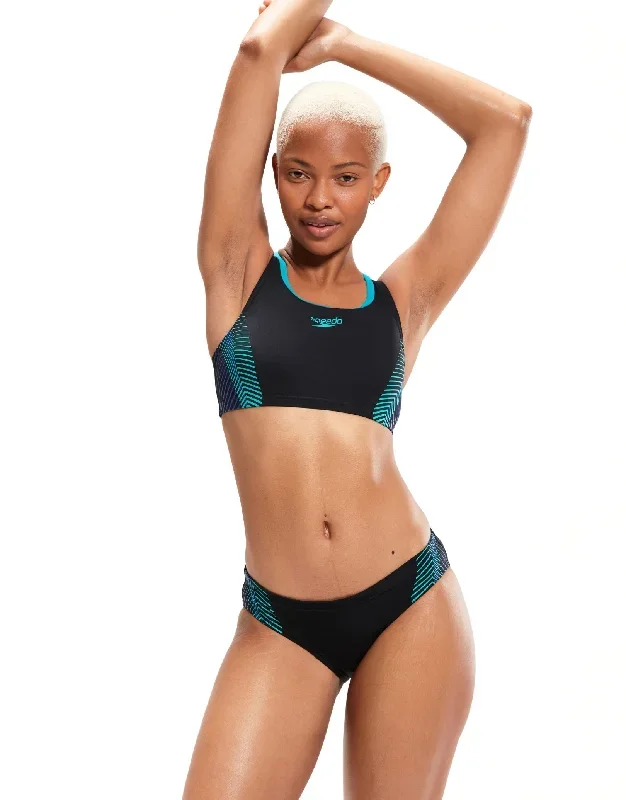 Placement 2 Piece Swimsuit - Black/Green