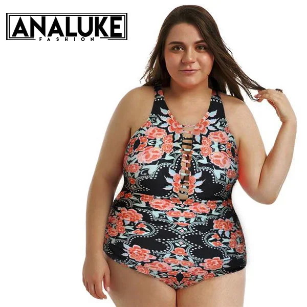 Plus Size Hollow Out Bikini