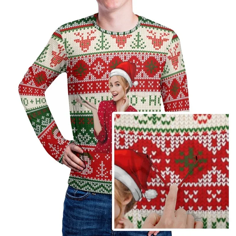 pocket-sweatshirt-custom-face-red-green-christmas-elements-mens-crewneck-sweatshirt-with-pocket