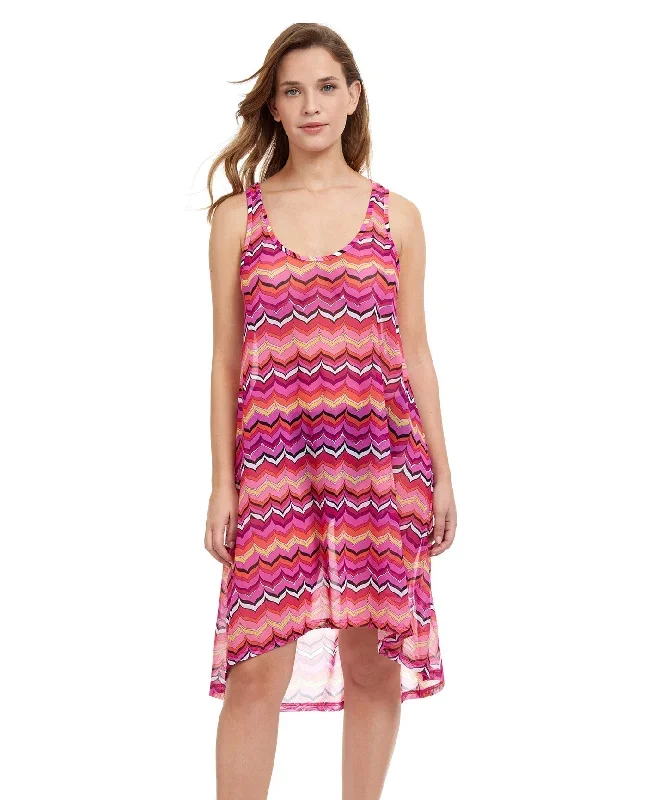 Profile By Gottex Palm Springs High Low Mesh Beach Dress Cover Up