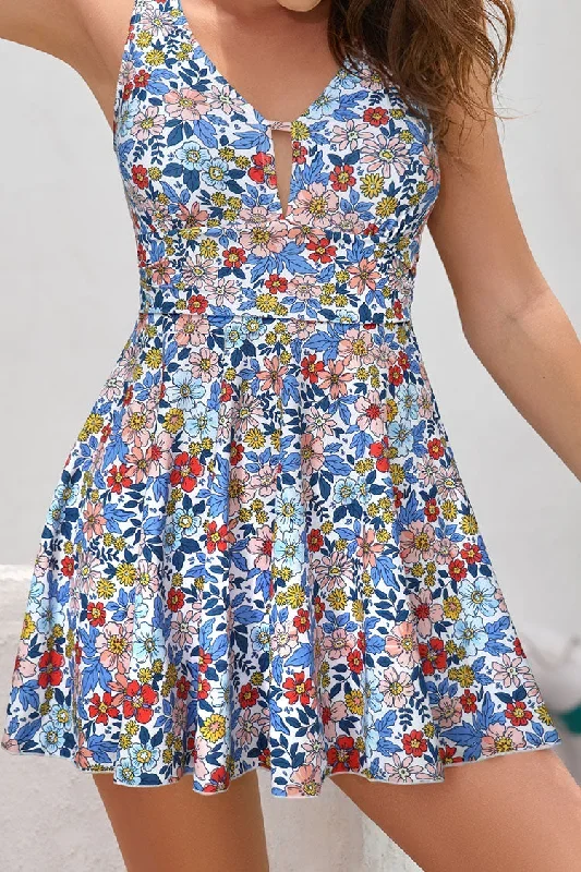 Blue Floral Printed