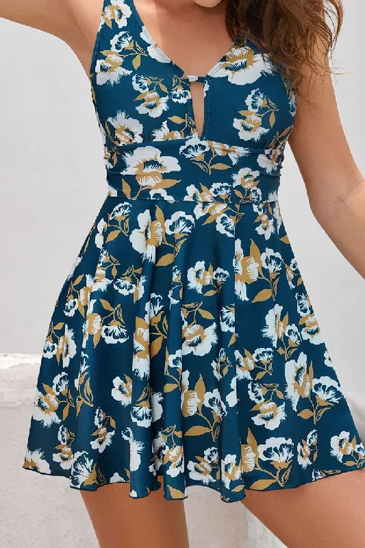 Blue Floral Printed