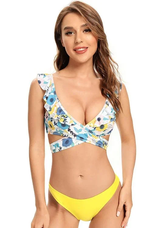 Ruffle Push Up Low Waist Bikini