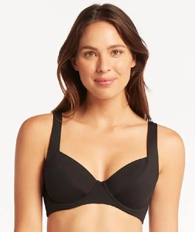 Sea Level Eco Essentials C-D Cup Underwire Bikini Top - Black