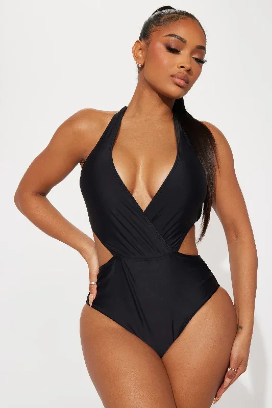 Susan Cut Out 1 Piece Swimsuit - Black