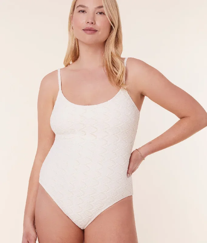 The Amalfi One Piece - Scallop Crochet - Gardenia - Long Torso