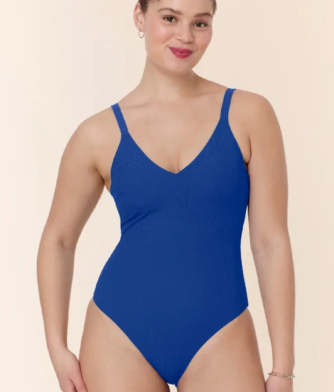 The Marco One Piece - Eco Ribbed - Mazarine - Long Torso