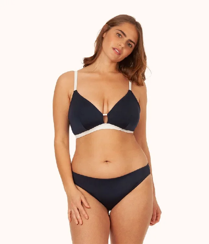 The Swim Busty Bralette: Navy/White