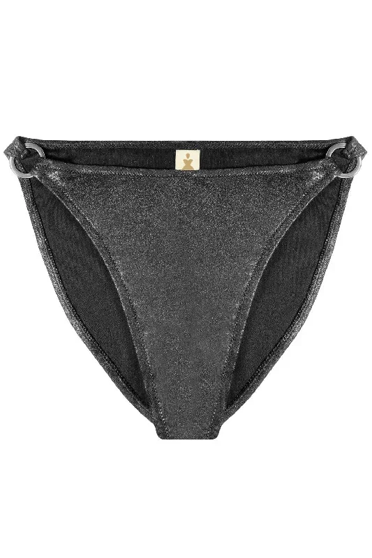 Titaniya Silver Black high waisted bikini bottom