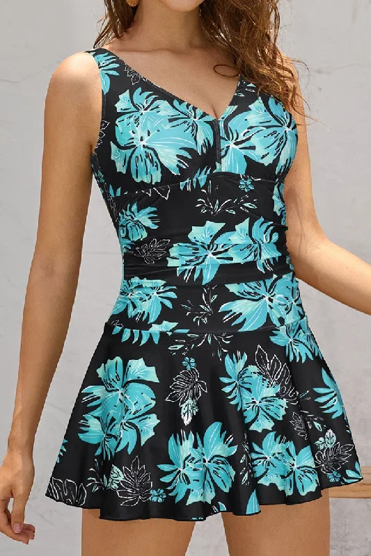 Blue Floral Printed