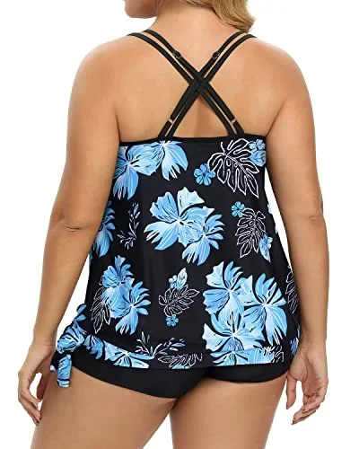 black blue floral