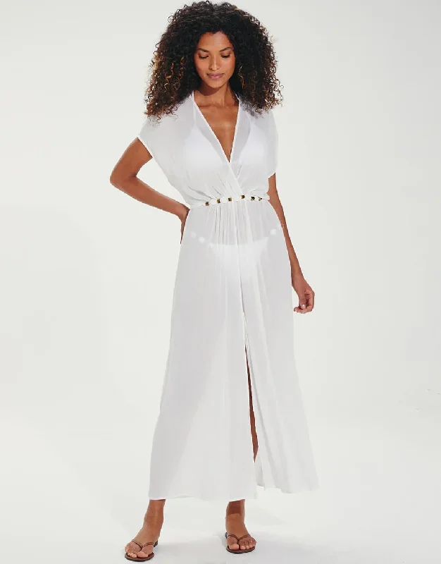 Yara Detail Long Cover Up - Off White